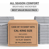 Bulk Discount - Case of 10 Sheet Set - Best for Airbnb, Guest Room, Spa, Health Care Facility and More
