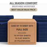 Bulk Discount - Case of 10 Sheet Set - Best for Airbnb, Guest Room, Spa, Health Care Facility and More