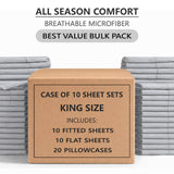 Bulk Discount - Case of 10 Sheet Set - Best for Airbnb, Guest Room, Spa, Health Care Facility and More