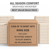Bulk Discount - Case of 10 Sheet Set - Best for Airbnb, Guest Room, Spa, Health Care Facility and More
