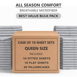 Bulk Discount - Case of 10 Sheet Set - Best for Airbnb, Guest Room, Spa, Health Care Facility and More