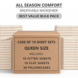 Bulk Discount - Case of 10 Sheet Set - Best for Airbnb, Guest Room, Spa, Health Care Facility and More