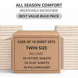Bulk Discount - Case of 10 Sheet Set - Best for Airbnb, Guest Room, Spa, Health Care Facility and More