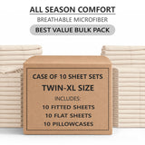 Bulk Discount - Case of 10 Sheet Set - Best for Airbnb, Guest Room, Spa, Health Care Facility and More
