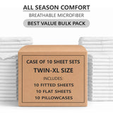 Bulk Discount - Case of 10 Sheet Set - Best for Airbnb, Guest Room, Spa, Health Care Facility and More