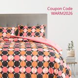 Pink Dots Circles Printed Patterned Comforter - Warm & Cozy