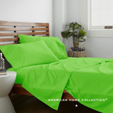 American Home Collection 4-Piece Solid Color Sheet Set