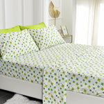 American Home Collection Lime Green Shamrocks Sheet Set