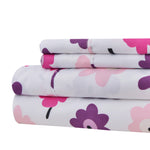 American Home Collection Purple Floral Sheet Set