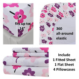 American Home Collection Purple Floral Sheet Set