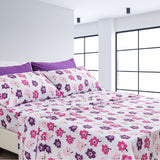 American Home Collection Purple Floral Sheet Set