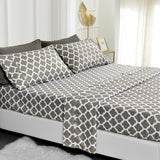 American Home Collection Gray Quatrefoil Sheet Set