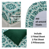 American Home Collection Forest Green Mandala Sheet Set