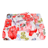 American Home Collection Red Floral Sheet Set