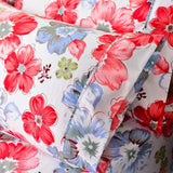 American Home Collection Red Floral Sheet Set