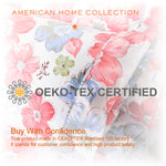 American Home Collection Red Floral Sheet Set