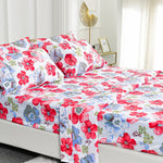 American Home Collection Red Floral Sheet Set