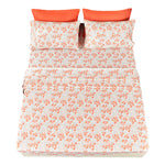 American Home Collection Peach Floral / Flower Sheet Set