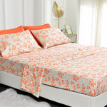 American Home Collection Peach Floral / Flower Sheet Set