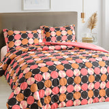 American Home Collection Pink Dots Circles Printed Patterned Comforter - Extra Warm & Cozy