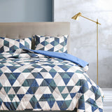 American Home Collection Blue Triangles Geometric Printed Patterned Comforter - Extra Warm & Cozy