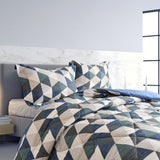 American Home Collection Blue Triangles Geometric Printed Patterned Comforter - Extra Warm & Cozy